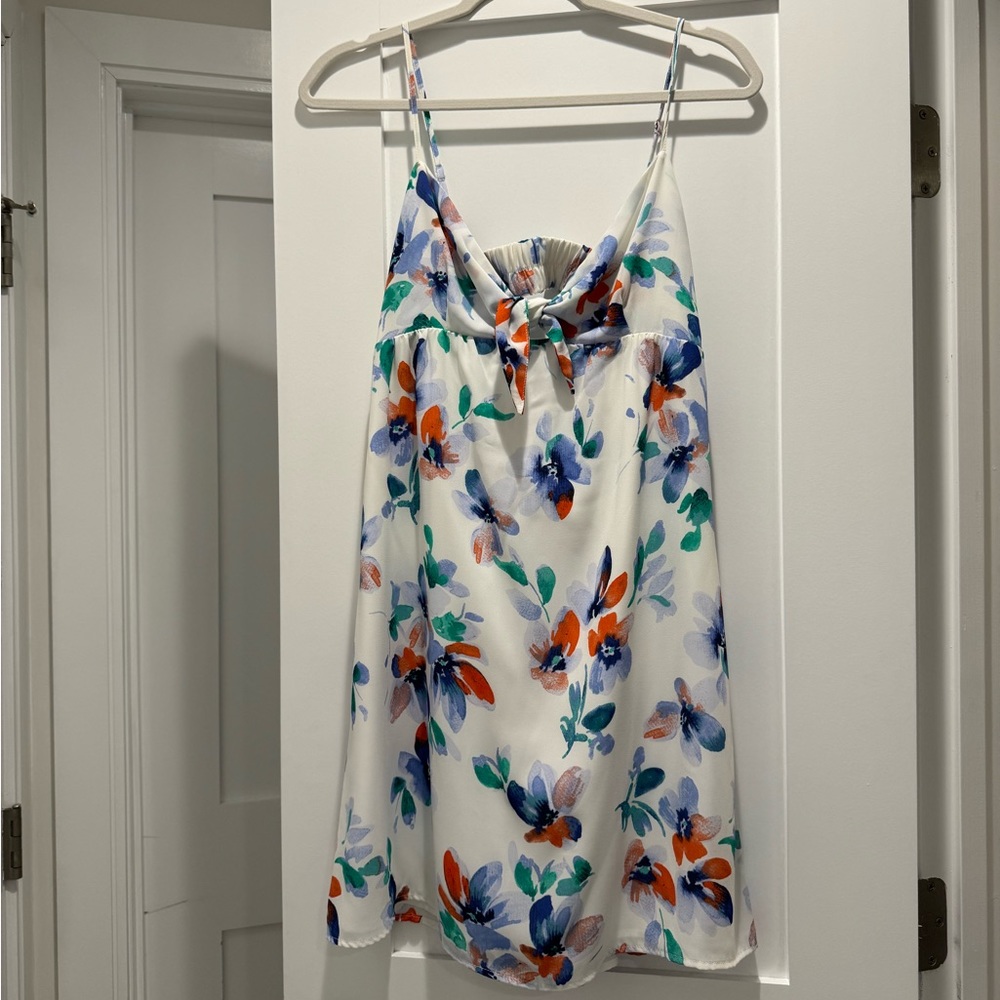 JACK - Floral Chiffon Style Dress with Bow - Size Small